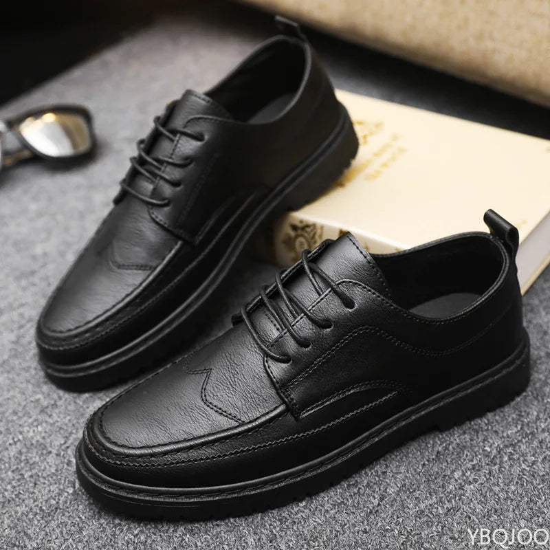 Men’s Casual Leather Shoes – Comfortable Slip-On Daily Footwear for Office & Travel