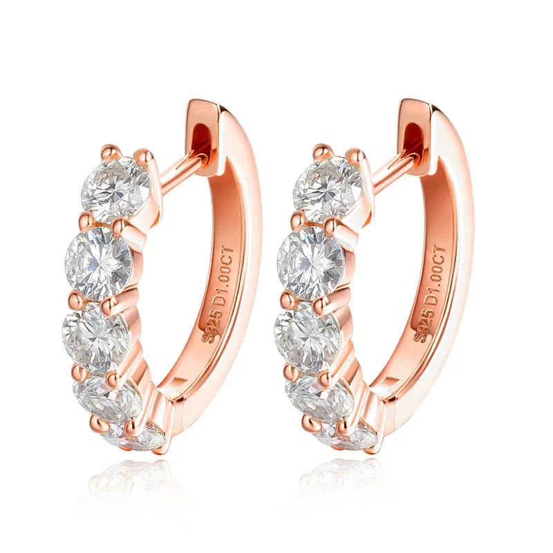 Each 0.2CT 3.5mm Certified All Moissanite Hoop Earrings for Women Classic Sparkly Bridal Jewelry Pure 925 Plated 18K