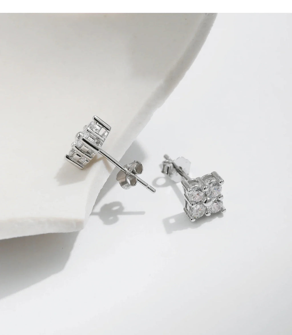 Simple D Color Moissanite 925 Sterling Silver Dazzling Lab Created Diamond Ideal Cut Stud Earrings For Women Jewelry