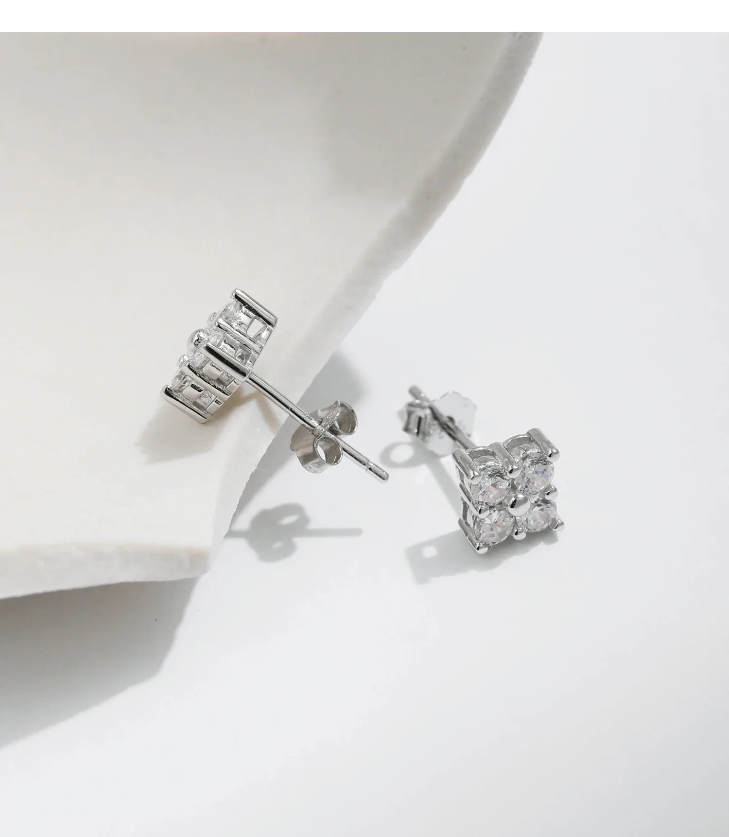 Simple D Color Moissanite 925 Sterling Silver Dazzling Lab Created Diamond Ideal Cut Stud Earrings For Women Jewelry