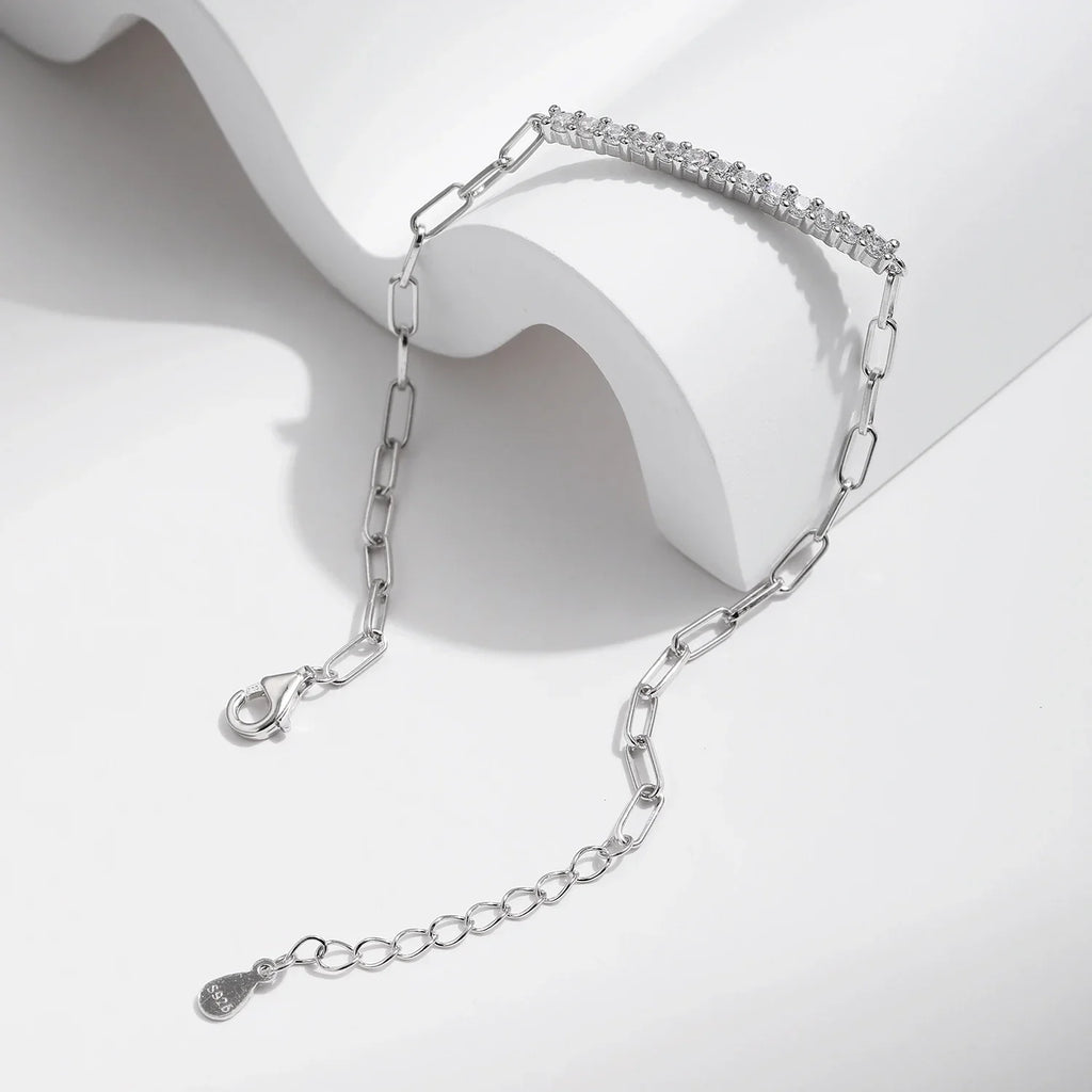 Sparkling D Color Moissanite Bracelet 925 Sterling Silver Lock Stackable Trendy Bracelets For Women Jewelry With Gift Box