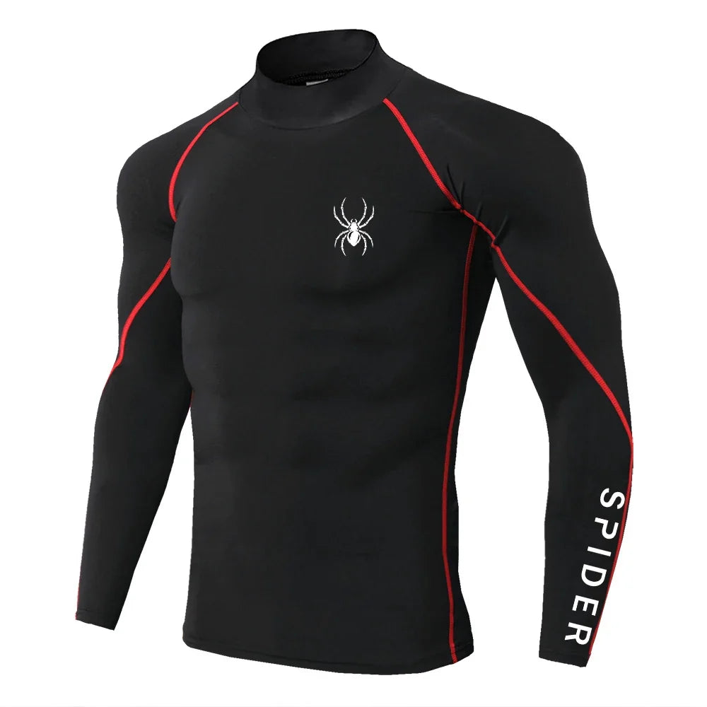 Men's Long Sleeve Compression Shirt Gym Fitness Athletic Undershirt Elastic Sport Running Tops