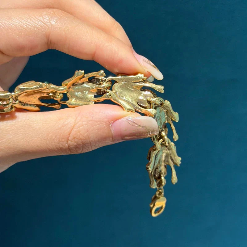 Vintage Jewelry Antique Gold Color Toad Bracelets For Women Chain Imitated Glaze Red Green High Quality Designer Halloween 2026