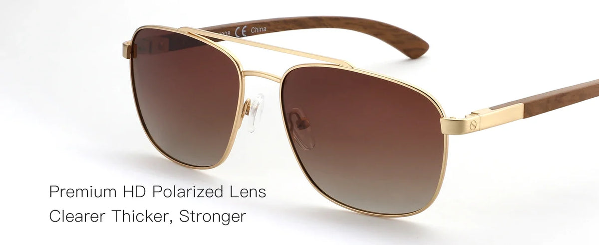 2026 Trend Wood Polarized Sunglasses for Men UV Protection Fishing Driving Golf Pilot Shade Sun Glasses