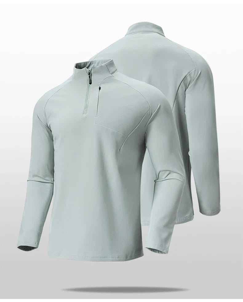 Autumn/Winter New Men's Outdoor Sports With a Base Shirt Running Skiing Mountaineering Fitness Sports Long Sleeve T-Shirt