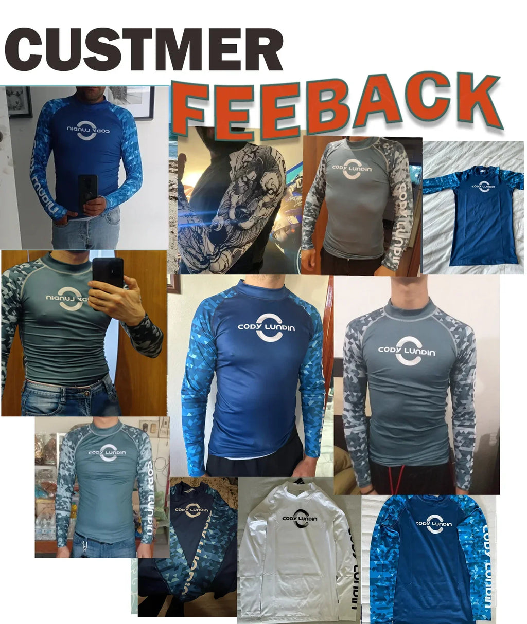 Men's UPF 50+ Compression Turtleneck Swimming Training Shirt Gym Fitness T-Shirt Surf Sports Rashguard Custom Logo Fishing Top
