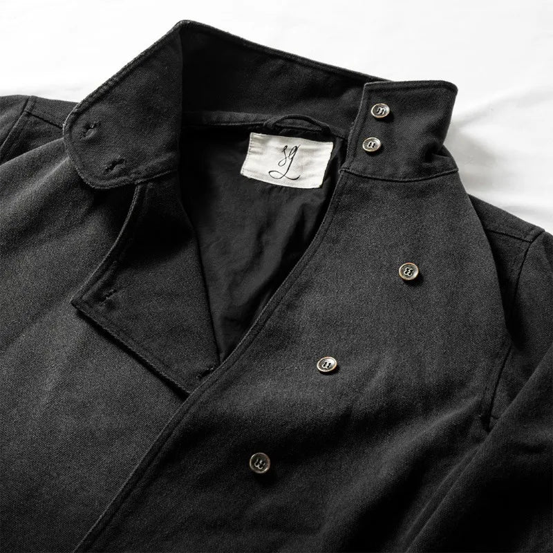 جاكيت Y2k Fencing Vintage Wash بتدرجات لونية وأزرار غير منتظمة جاكيت للجنسين على الطراز القوطي Harajuku Streetwear من قماش القطن جاكيت كاجوال
