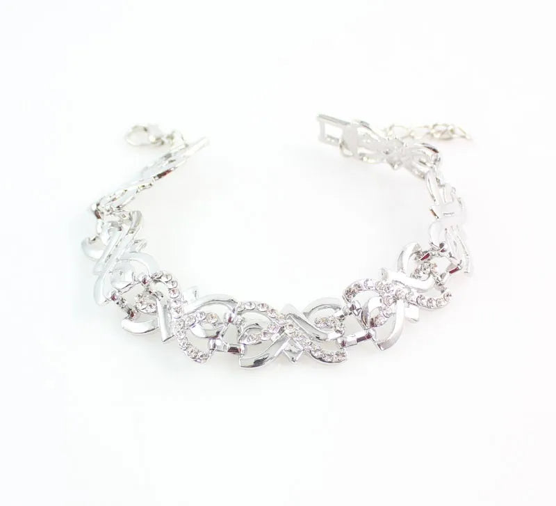 Women wedding Crystal jewelry sets gold Silver color sets necklace earring ring Bracelet african beads jewelry sets