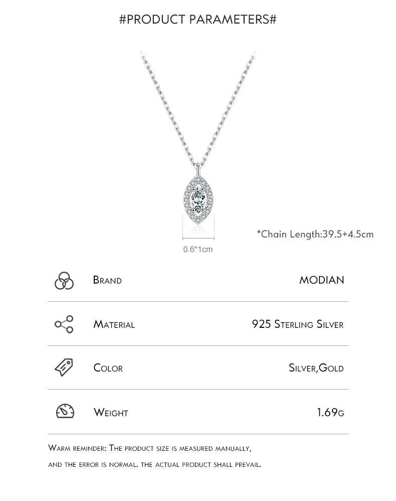 925 Sterling Silver Rhombus Sparkling Zirconia Pendant Necklace Trendy Gold Color Link Chain For Women Fine Jewelry Gifts