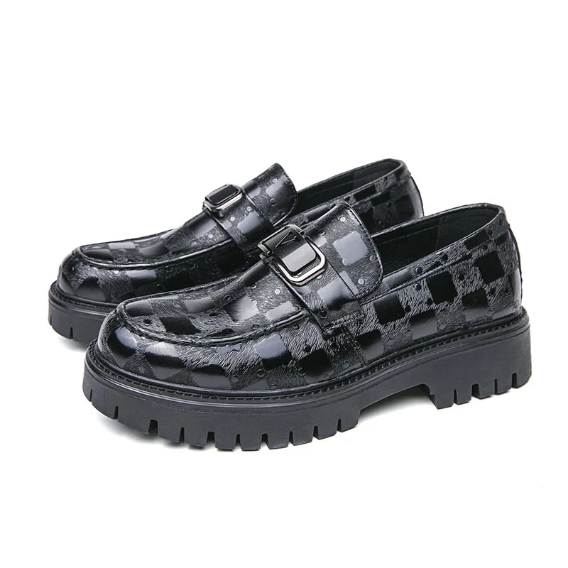 New Platform Men's Casual Shoes Comfortable Fashion Luxury Loafers Men's Leather Shoes Heightening Loafers Beans Driving Shoes