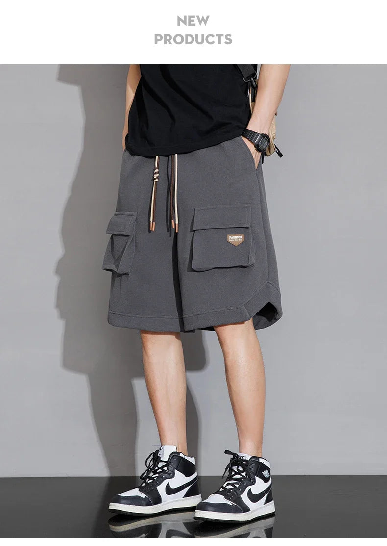 2024 Mens Shorts Summer Knee Length Casual Bermuda Male Y2k Sport Basketball Loose Cool Oversize Big Size Fashion Breeches Black