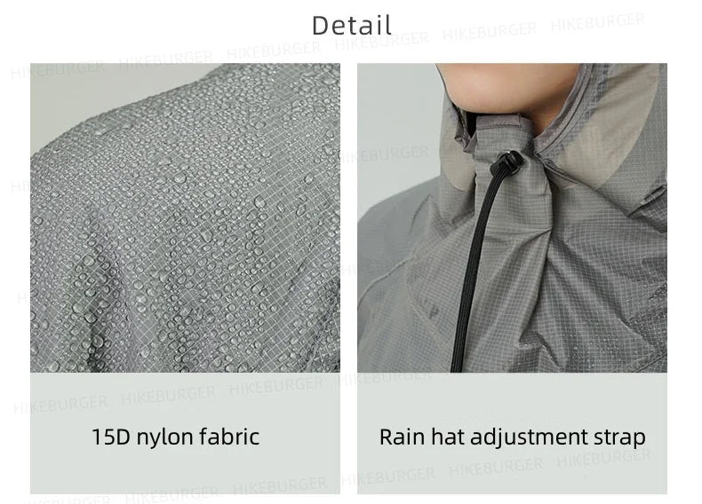 3F UL GEAR Qingsuo Rain Jacket Outdoor Ultralight Rain Zip Poncho Hiking Sleeve Rain Coats Waterproof Traveling Mountaineering