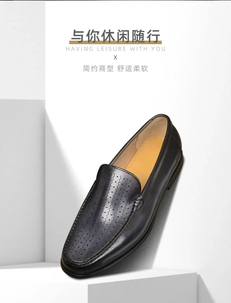 Newest 2025 Genuine Leather Men Driving Shoes Slip On Super Quality Comfortable Men Casual Cowhide Leather Moccasins Loafers