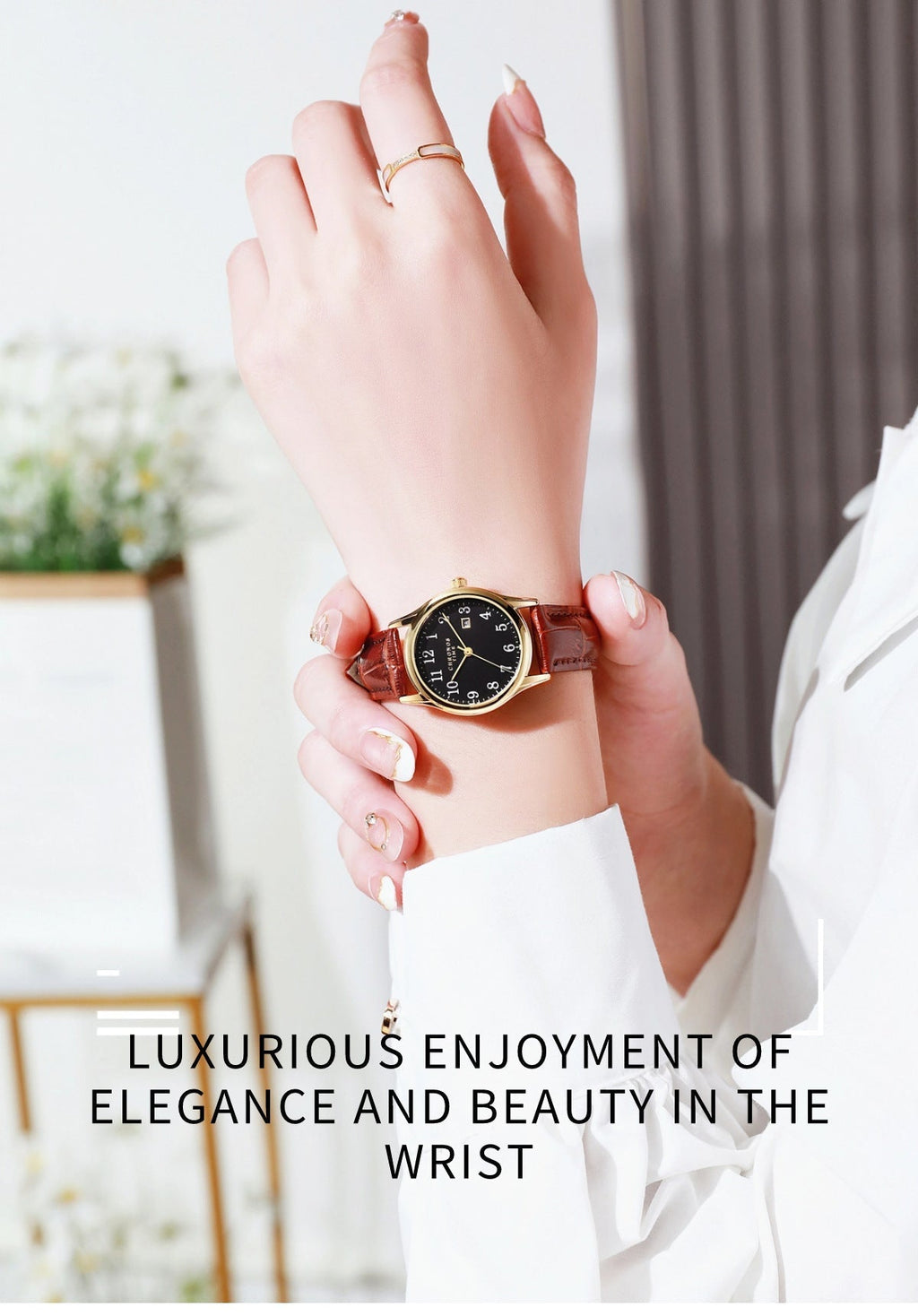 Luxury Watch For Woman High Quality Ladies Quartz Watch Waterproof Date Leather Women Watches reloj+box