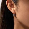 Blue Water Drop Moissanite Dangle Earrings 925 Sterling Silver Lab Diamond Elegant Earrings For Women Fine Jewelry
