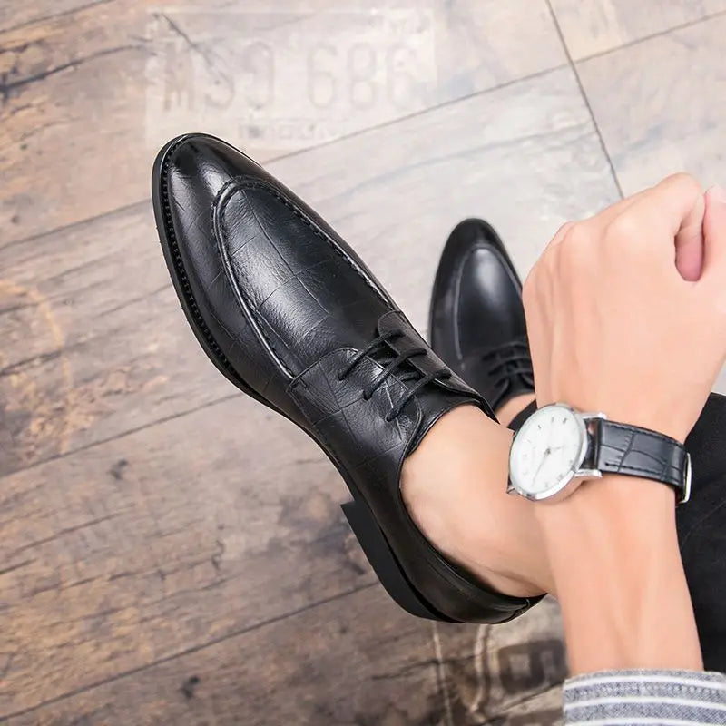Men's British Style Leather Shoes Korean Version Pointed Toe Business Formal Trendy Versatile