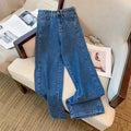 High Waist Straight Leg Jeans Long Trousers for Women
