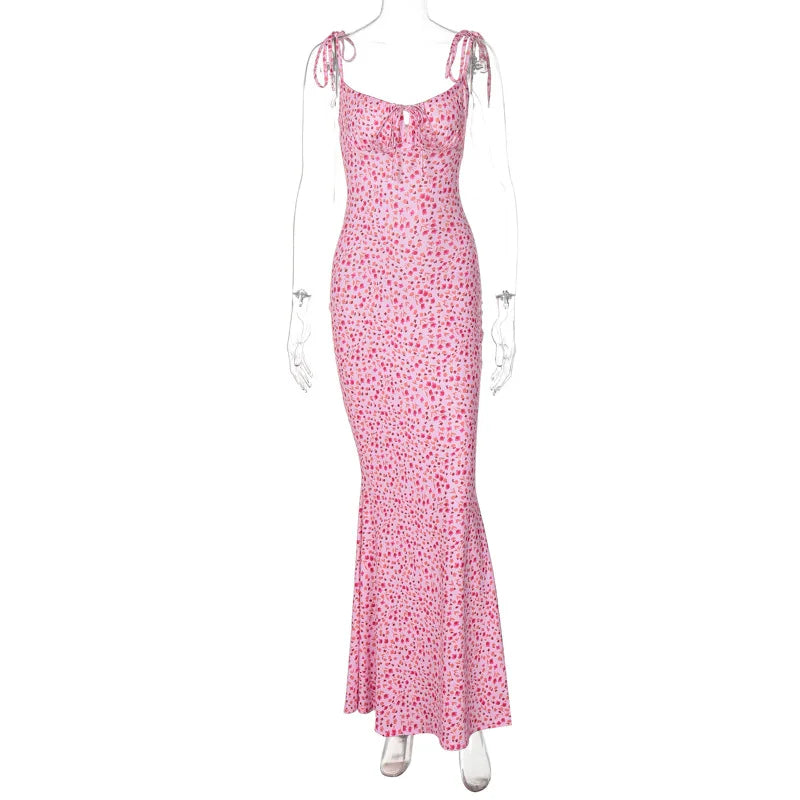 Women Elegant Floral Beach Vacation Bodycon Streetwear Long Dress 2026 Summer Clothes Wholesale Items For Business