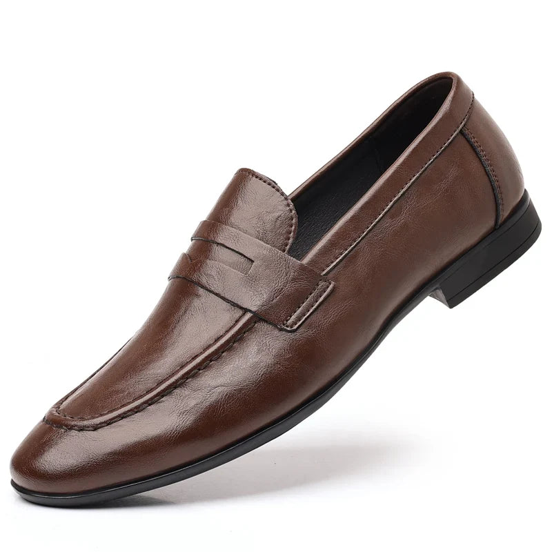 Italian Men High Quality Casual Leather Loafers Casual Business Office Shoes Comfy Outdoor Slip On Flats Fashion Driving Shoes