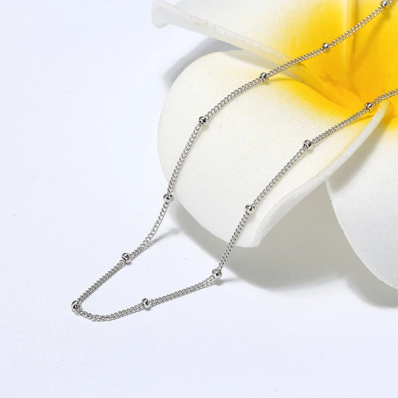 Genuine 925 Sterling Silver Satellite Chains Necklace for Unisex 40-60cm Neck Chain Jewelry Daily Accessories SC22