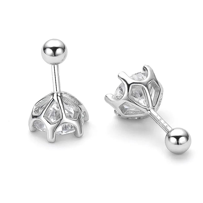 0.5-2ct Moissanite Screw Stud Earrings D Color 925 Sterling Silver Diamond Earrings For Women Wedding Fine Jewelry