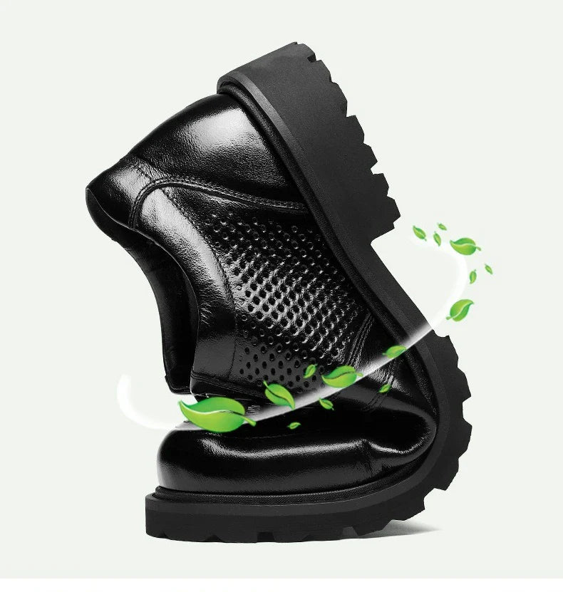 2026 Summer New Hallow Leather Shoes for Men Black Fashion Business Dress Shoes Male Lace Designer Platform Shoe Man