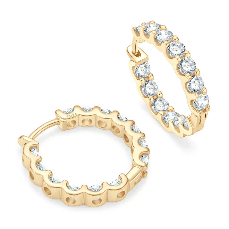 Hoops 100% 925 Sterling Silver Real 3mm Moissanite Stud Earrings For Women Sparkling Jewelry Gifts with Certificate Gifts