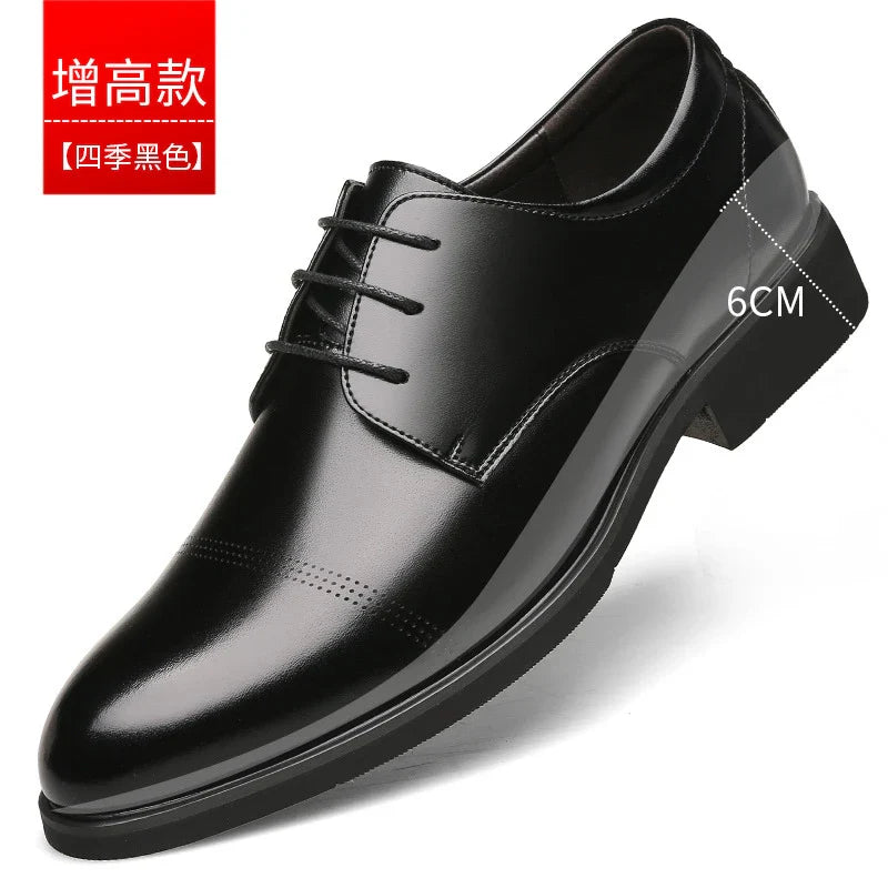 Mens Black Genuine Leather Perforated Cap Toe Lace Up Formal Business Oxford Shoes Breathable Summer Office Casual Dress Shoes
