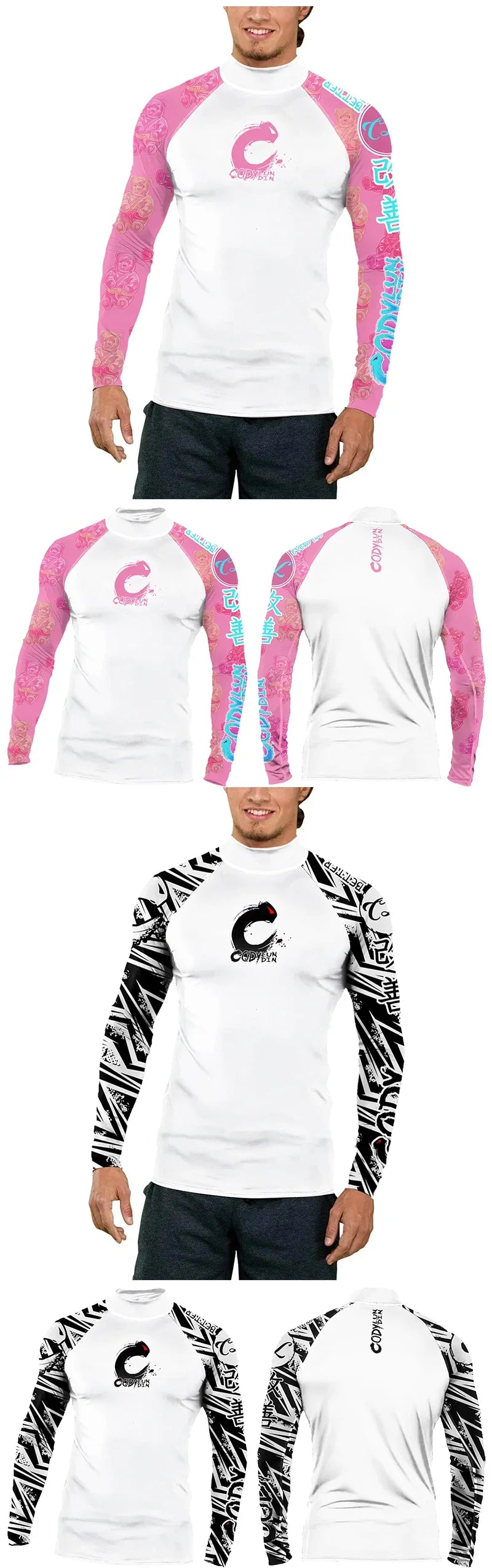 Men's Sports T -shirt Quickly Drying Bodybuilding Fitness Tight Rashguard UV Protection Swimsuit Swimming Shirt Surfing Rash