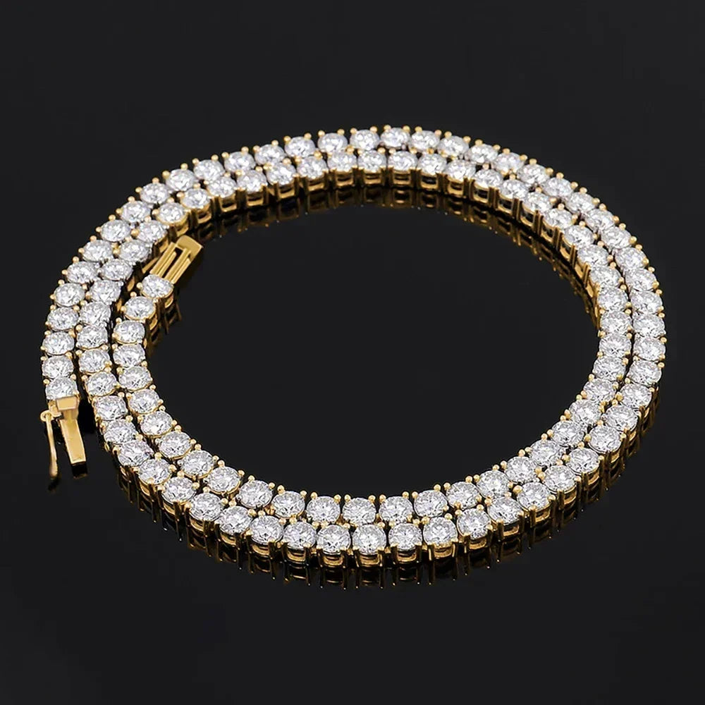 Certified Full Moissanite Tennis Necklaces Bracelets For Women Men 100% S925 Silver 3/4/5/6.5mm Lab Diamond Riviera Necklace