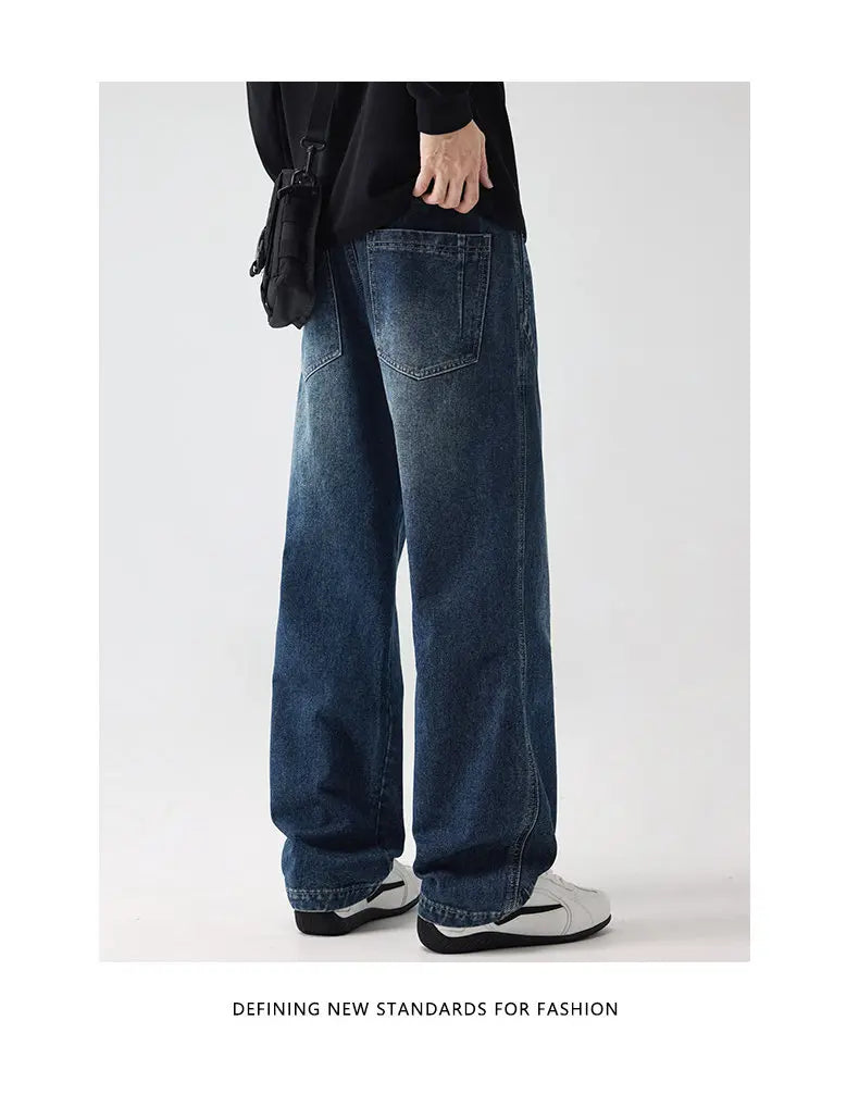 Men's Trendy Jeans All-Season Cotton Blend Straight-Leg Pants - Fashionable Minimalist Versatile Casual Denim Trousers M-4XL