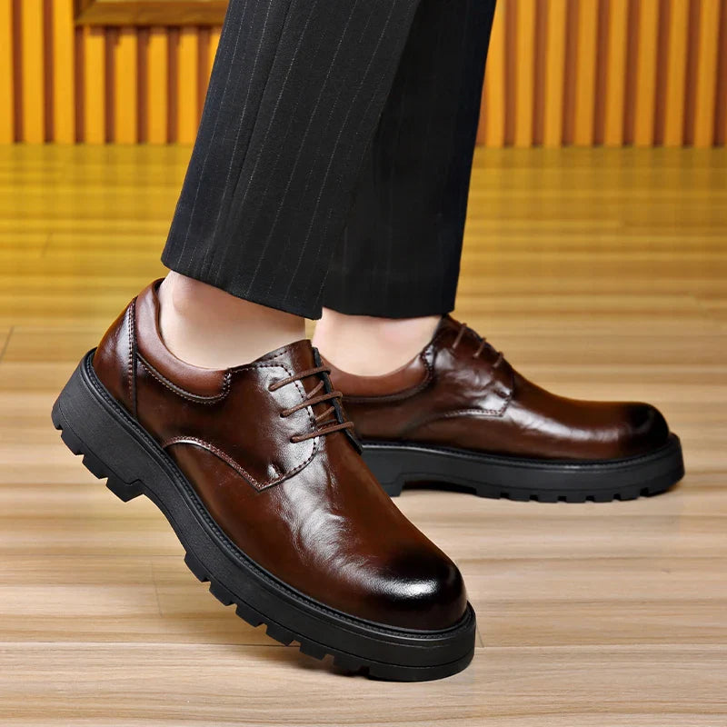 Men Comfortable Leather Work Shoes for Long Standing