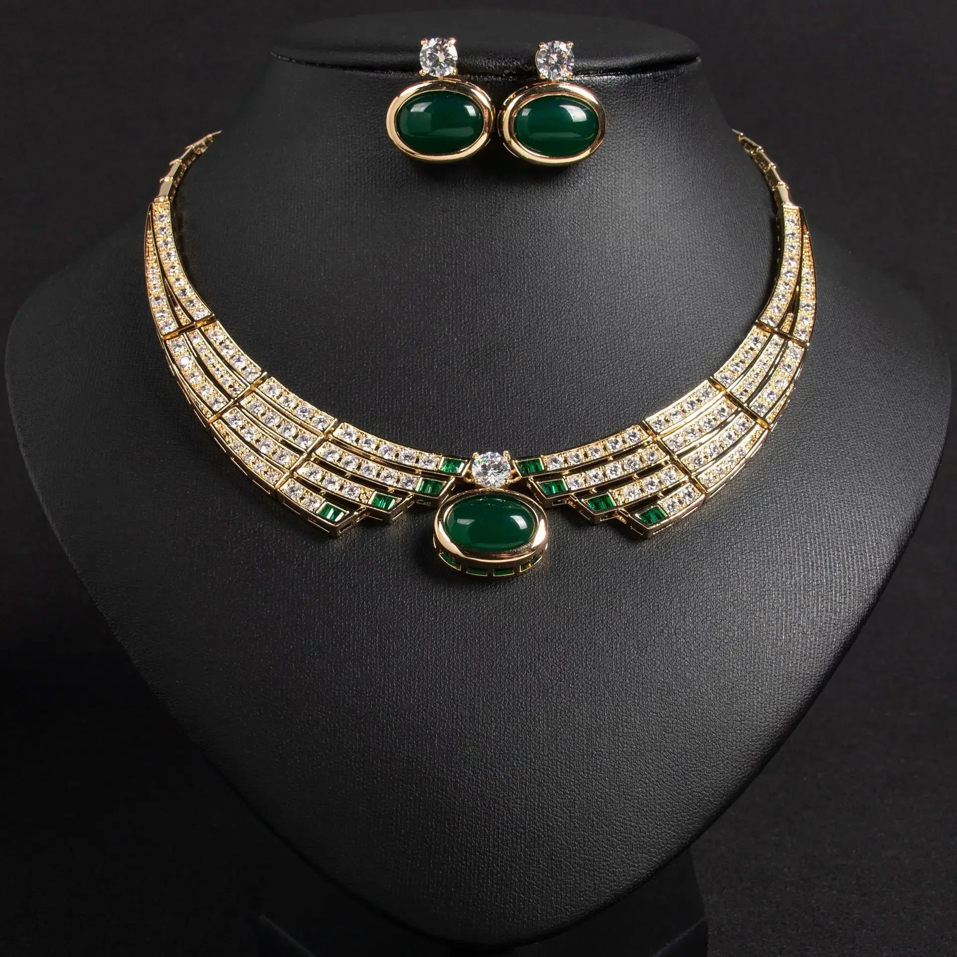 Pop Hot Stereo Jewelry Oil Painting Necklace Earrings Premium Multi-Color 2-Piece Wedding Travel Women's Holiday Gift M-1000
