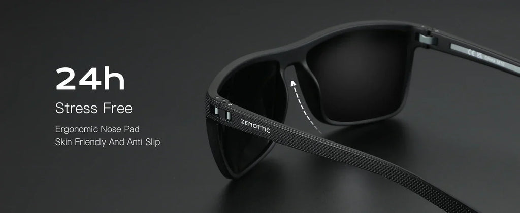 Polarized Sunglasses for Men Lightweight TR90 Frame UV400 Protection Square Sun Glasses