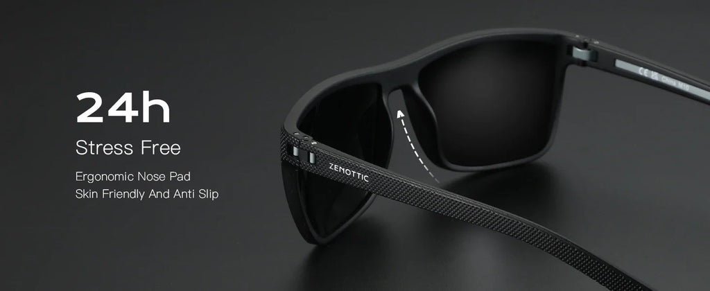 Retro Polarized Sunglasses for Men Lightweight TR90 Frame UV400 Protection Square Sun Glasses Night Vision Goggles