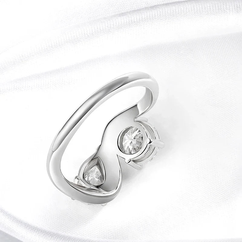 2cttw Certified Moissanite Rings for Women Brilliant Bride Wedding Jewelry 100% 925 Sterling Silver Band Plated 18K Gold