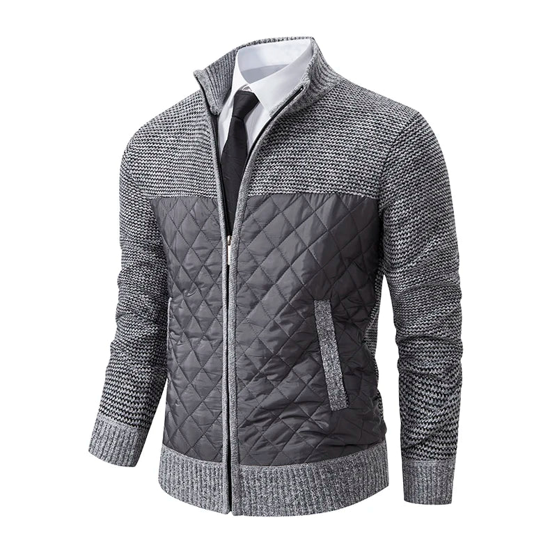 Autumn Winter Sweater Men's Loose Cardigan New Cold High Neck Jumpers Patchworked Windbreaker Casual Jackets