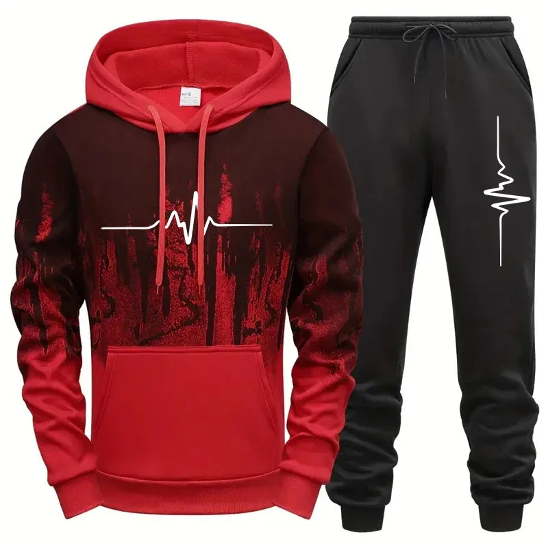 High Quality Men's Tracksuit Casual Jogging Men Versatile Sweatshirts Sweat Pants Fashion Comfort Daily Sports Simple Hoodie Set