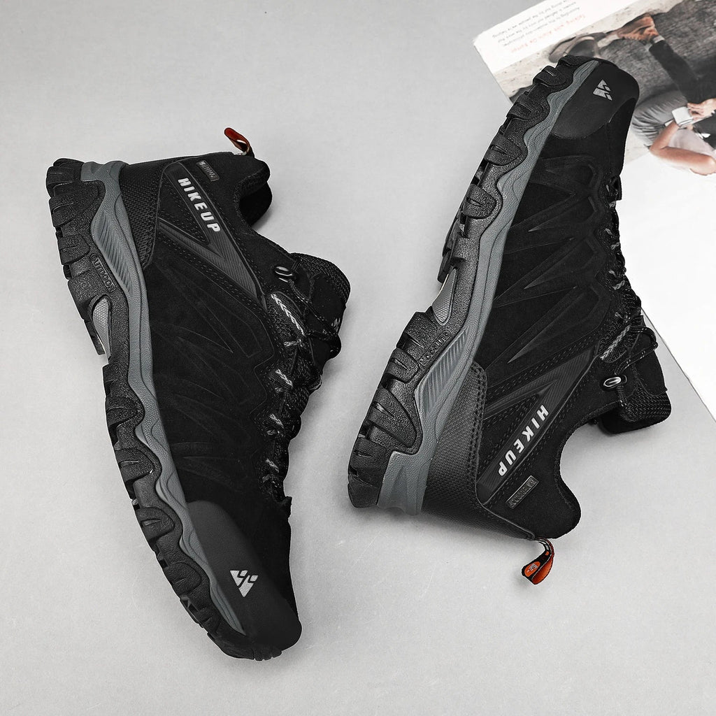 High Quality Leather Hiking Shoes Durable Outdoor Sport Men Trekking Leather Shoes Lace-Up Climbing Hunting Sneakers