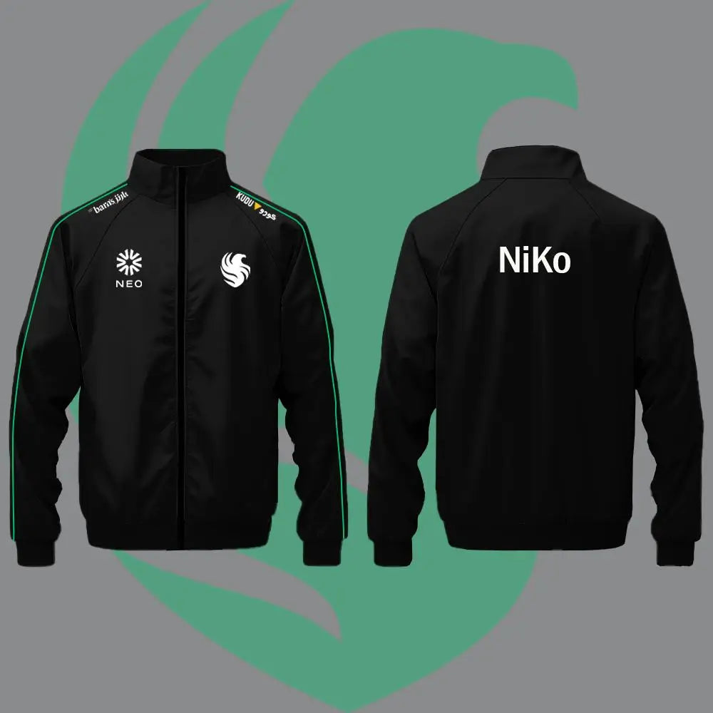 Autumn And Winter CS2 Falcon E-sports Club Uniforms Players Daily Casual Black Jacket Fans Must-have Custom Stand Collar Jacket