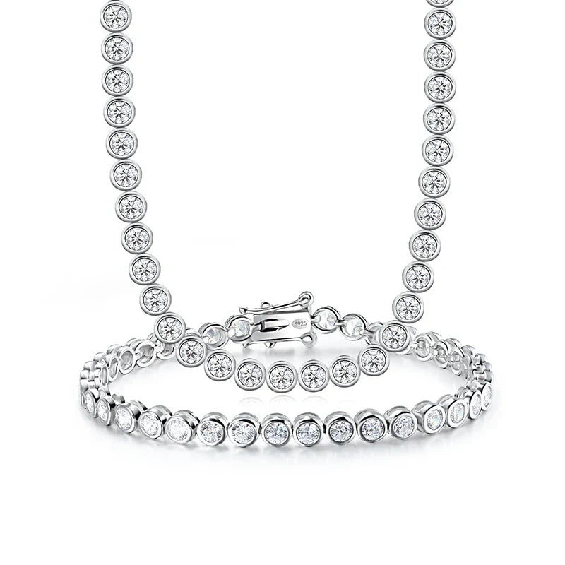 GRA Certified D Color 2-3mm Full Moissanite Tennis Bracelet For Women S925 Silver Plated 18K Bubble Diamond Link Bracelets