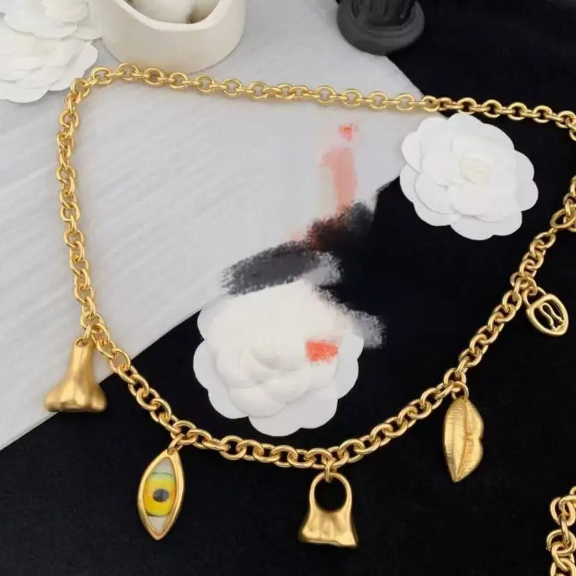 Summer new high-quality copper gold-plated necklace, waist chain and bracelet sets