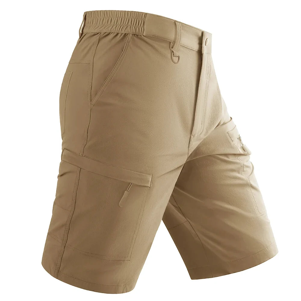 Waterproof Cargo Shorts Men's Summer Quick Dry Hiking Shorts Outdoor Multi-pockets Camping Training Work Shorts Man
