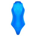 Womens Oil-shiny One-piece Bathing Suit Quick-drying Sleeveless Flat Seams High Cut Bodysuit Swimwear for Pool Beach Surfing