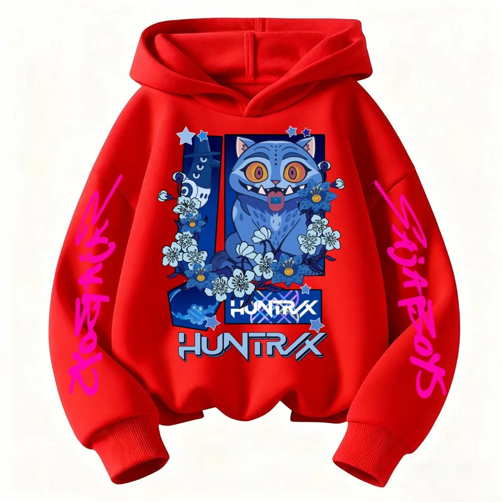 ملابس رياضية للأطفال لعام 2025 Kpop Devil Hunter Derpy Tiger Hoodie ملابس رياضية للأولاد والبنات بغطاء للرأس