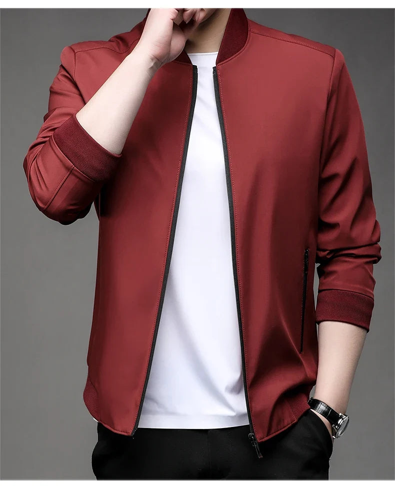 Men's High-Quality Fashion Spring Baseball Collar Business Casual Jacket Handsome Youth Coat Dad Jacket M-5XL