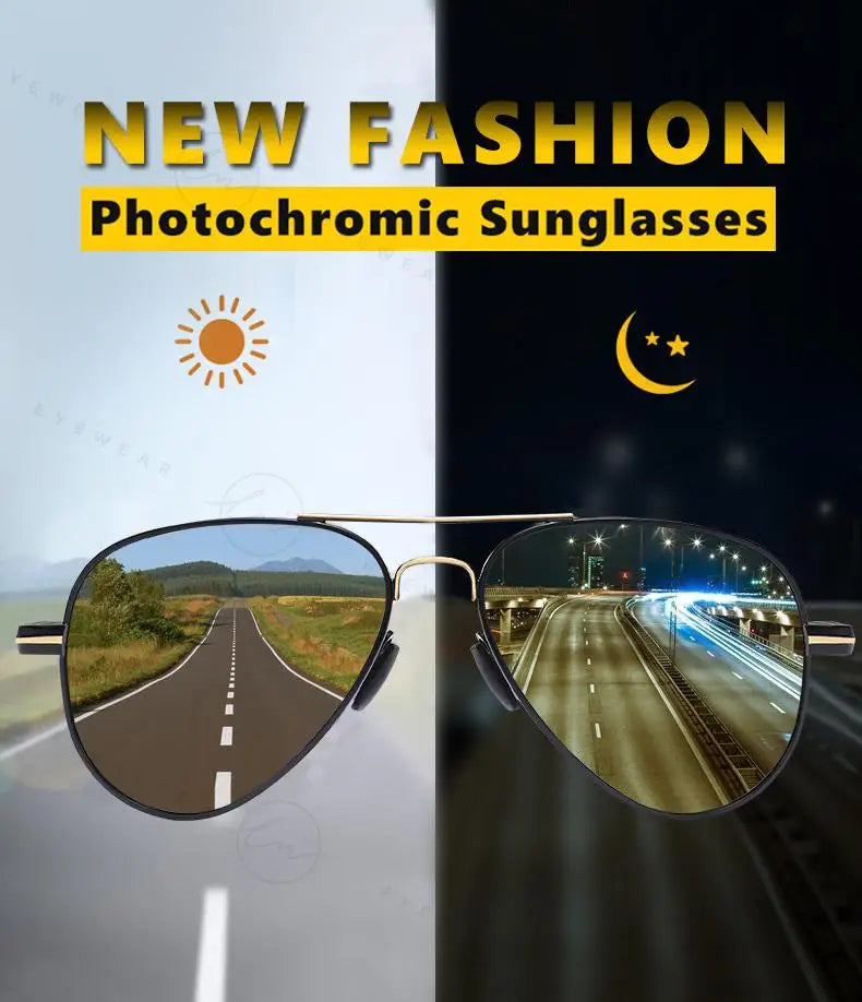 Design Aviation Sunglasses Polarized Man Photochromic UV400 Glasses Woman Anti-glare Driving Goggles zonnebril heren