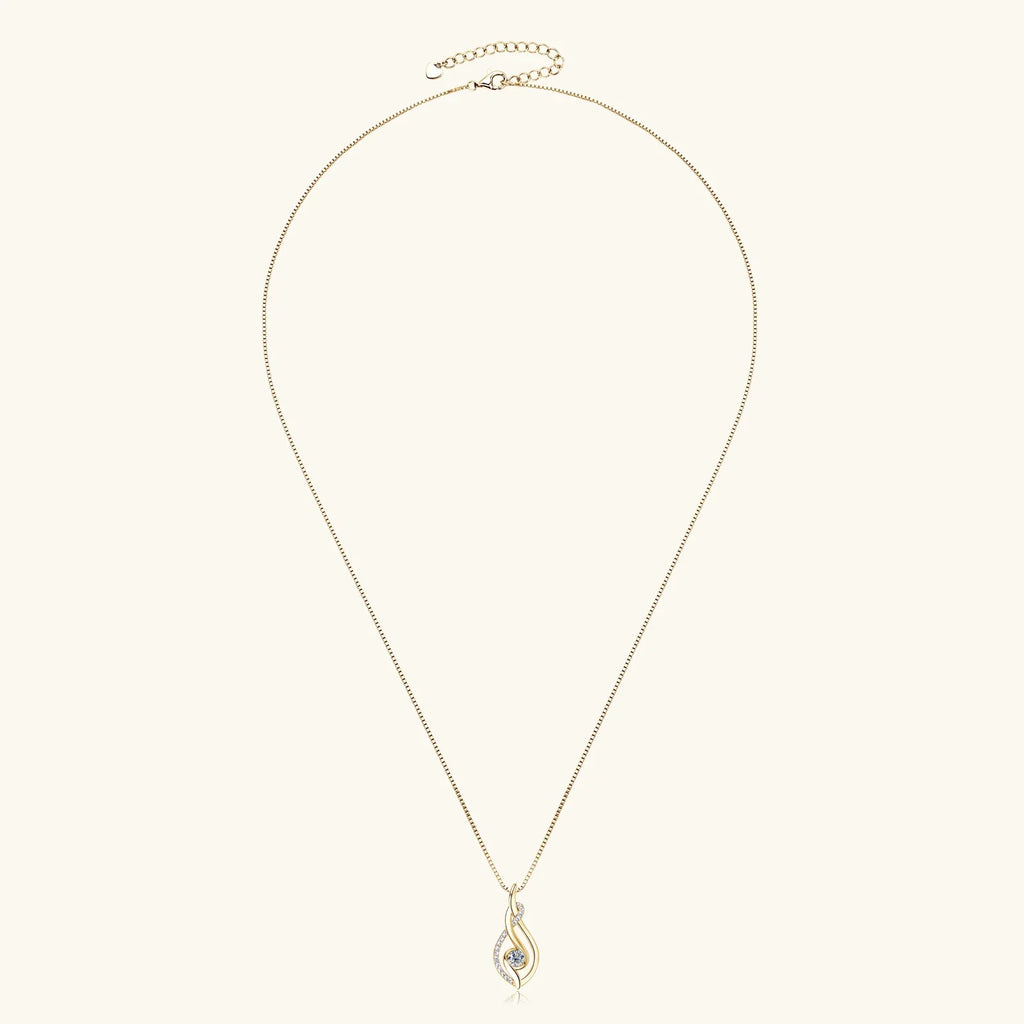 Real Full Moissanite Necklace for Women Twisted Pendant Choker Chain 925 Silver Yellow Gold Color Fine Jewelry with Certificate