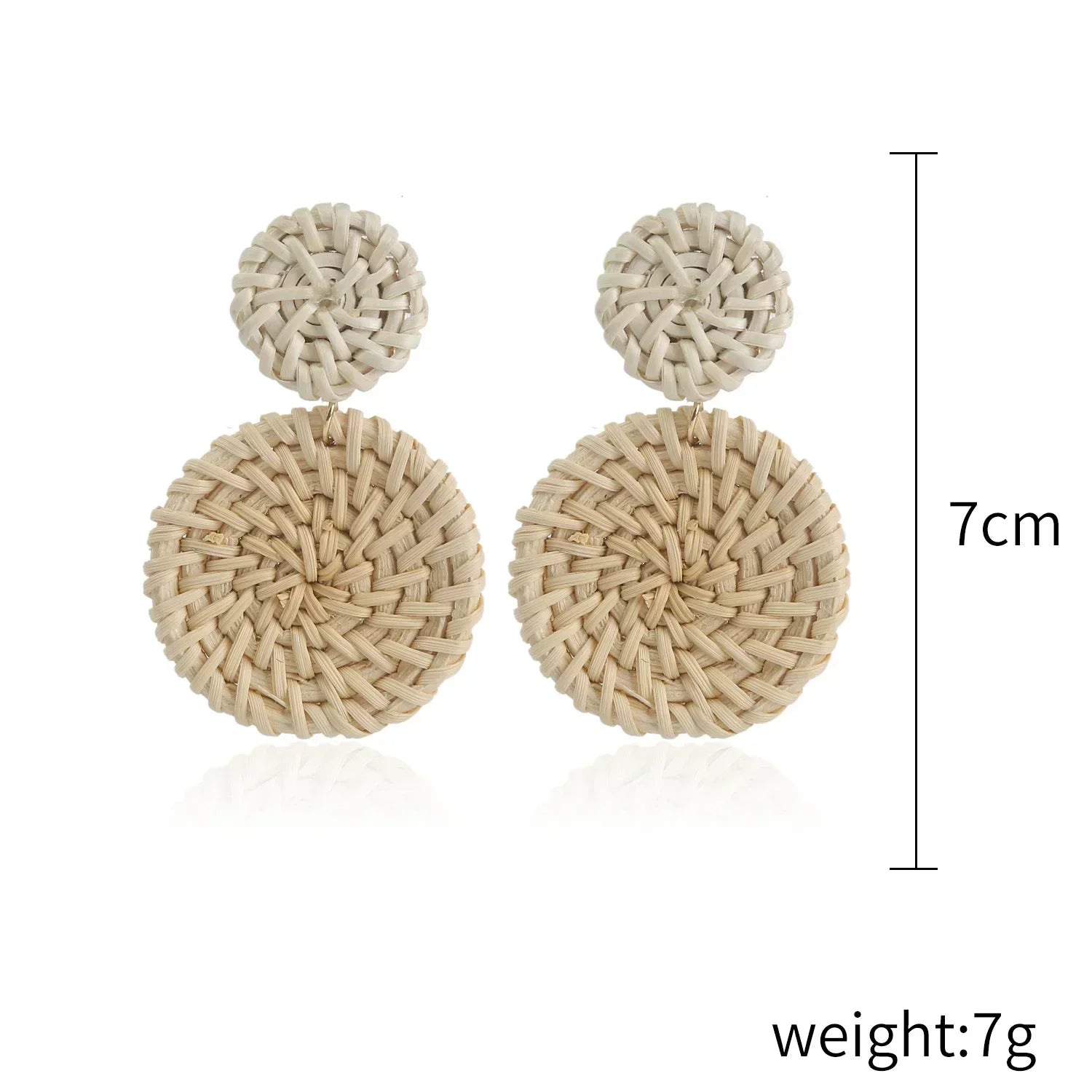 Personality Bamboo Rattan Hand-woven Geometry Drop Dangle Earrings for Women Temperament Summer Beach Stud Jewelry Holiday Gift