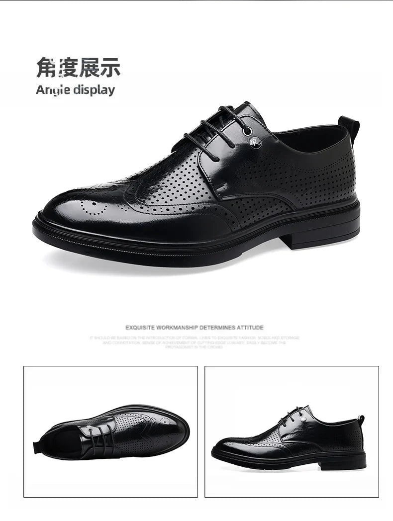 Handmade Men's Oxford Shoes designer Brogue Men Leather Shoes Luxury Fashion Wedding Shoe Business Office Men's Shoes Size 38-44
